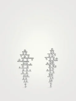 Barre 18K White Gold Multi-Row Drop Earrings With Diamonds
