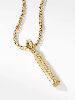 Barrel Amulet In 18k Yellow Gold With Pavé Diamonds