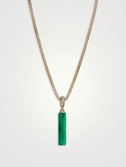 Barrel Amulet With Green Onyx And 18k Yellow Gold