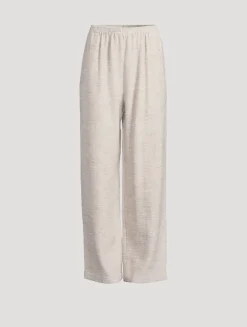 Basketweave Wide-Leg Trousers