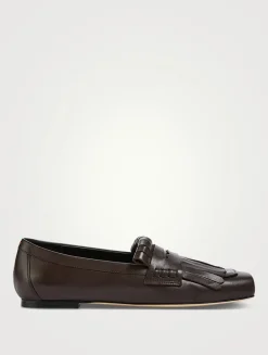 Belen Fringe Leather Penny Loafers