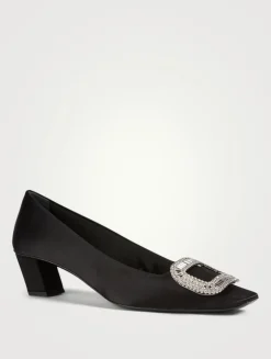 Belle Vivier Strass Satin Pumps