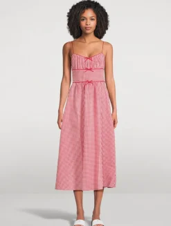 Belline Midi Dress In Gingham Print