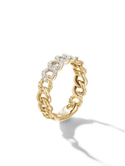 Belmont® Curb Link Band Ring In 18k Yellow Gold With Diamonds, 5mm