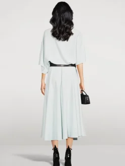 Belted Cady Midi Dress