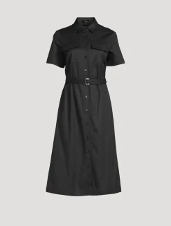 Belted Chino Shirt Dress