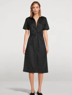 Belted Chino Shirt Dress