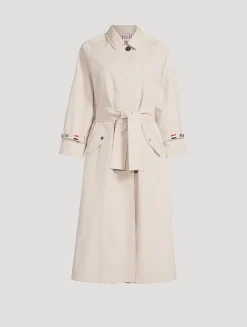 Belted Cotton Twill Trench Coat