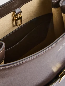 Belted Leather Bucket Bag