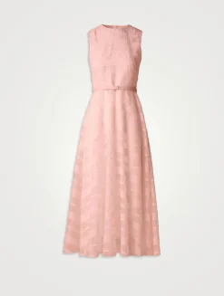 Belted Organza Midi Dress