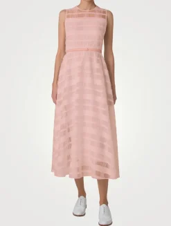 Belted Organza Midi Dress