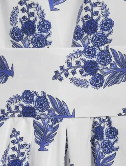 Belted Poplin Shirt Dress In Floral Print