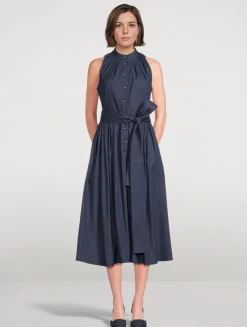 Belted Poplin Shirt Dress