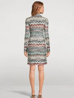 Belted Raschel Shirt Dress