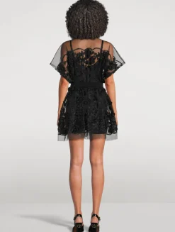 Belted Tulle Mini Dress