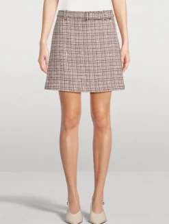 Belted Tweed Mini Skirt