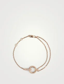 Berbère Module Rose Gold Chain Bracelet With Diamonds