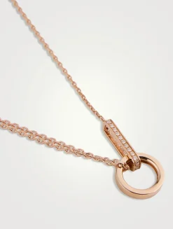 Berbère Module Rose Gold Pendant Necklace With Diamonds