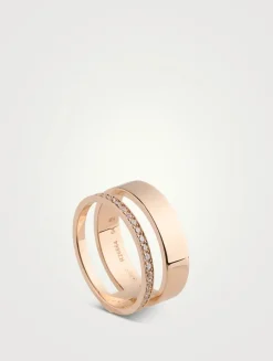 Berbère Module Rose Gold Ring With Diamonds