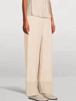 Bias-Cut Wide-Leg Trousers