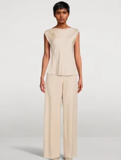 Bias-Cut Wide-Leg Trousers