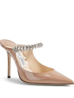 Bing 100 Patent Leather Mules With Crystal Strap