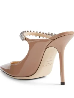 Bing 100 Patent Leather Mules With Crystal Strap