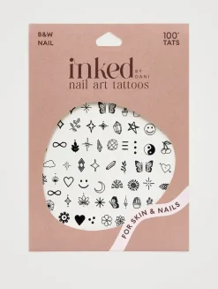 Black & White Nail Art Tattoos