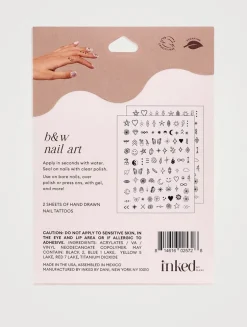 Black & White Nail Art Tattoos