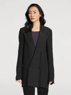Blink Embellished Double-Breasted Wool Blazer