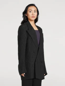 Blink Embellished Double-Breasted Wool Blazer