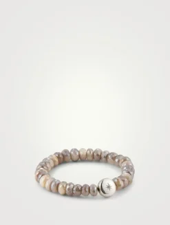 Bohème Moonstone Beaded Bracelet With Silver Star Charm