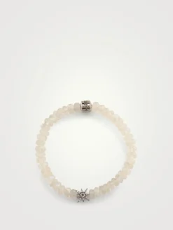 Bohème Silver And Faceted Moonstone Beaded Bracelet