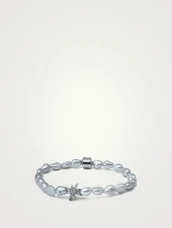 Bohème Silver Baroque Grey Pearl Bracelet