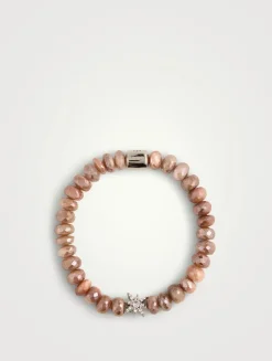 Bohème Silver Moonstone Rondelle Bracelet