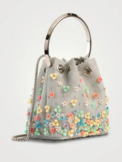 Bon Bon Floral-Embellished Metal Mesh Clutch