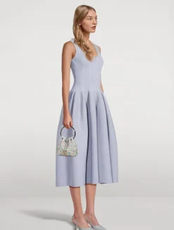 Bon Bon Floral-Embellished Metal Mesh Clutch