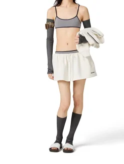 Bonded Piqué And Technical Jersey Miniskirt