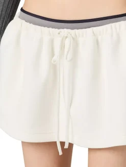 Bonded Piqué And Technical Jersey Miniskirt