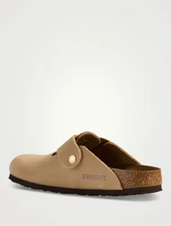 Boston Big Buckle Suede Clogs