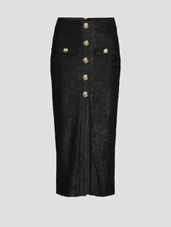 Bouclé Baroque Jacquard Pencil Skirt