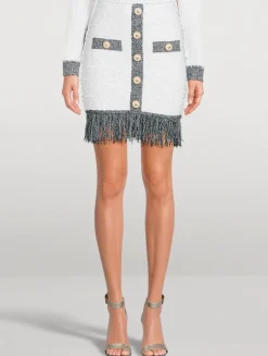 Bouclé Fringe Mini Skirt