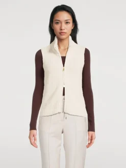 Bouclé Zip-Front Vest