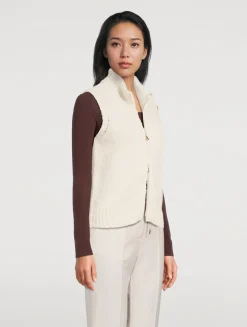 Bouclé Zip-Front Vest