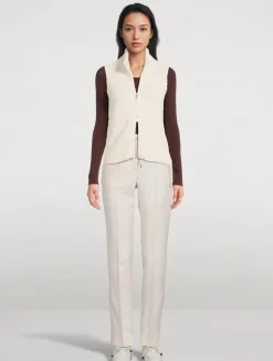 Bouclé Zip-Front Vest