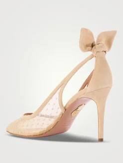 Bow Tie Suede Mesh Pumps