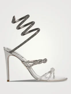 Braid Crystal Satin Sandals