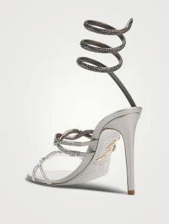 Braid Crystal Satin Sandals