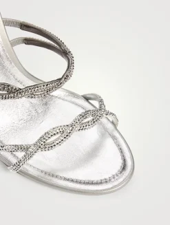 Braid Crystal Satin Sandals