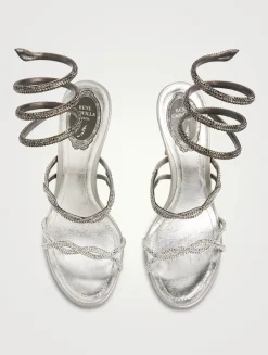 Braid Crystal Satin Sandals